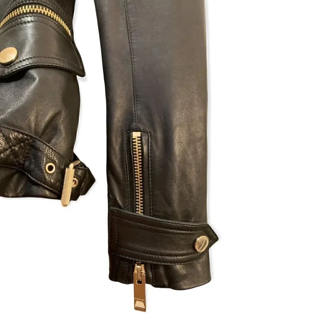 ❤️SOLD❤️BURBERRY London England Leather Jacket Size: US 6 - Picture 12 of 16